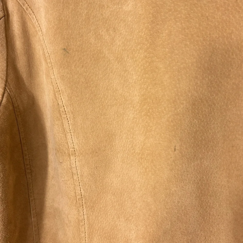 Vintage suede button down long sleeve leather beige tan jacket Aria - Picture 10 of 10